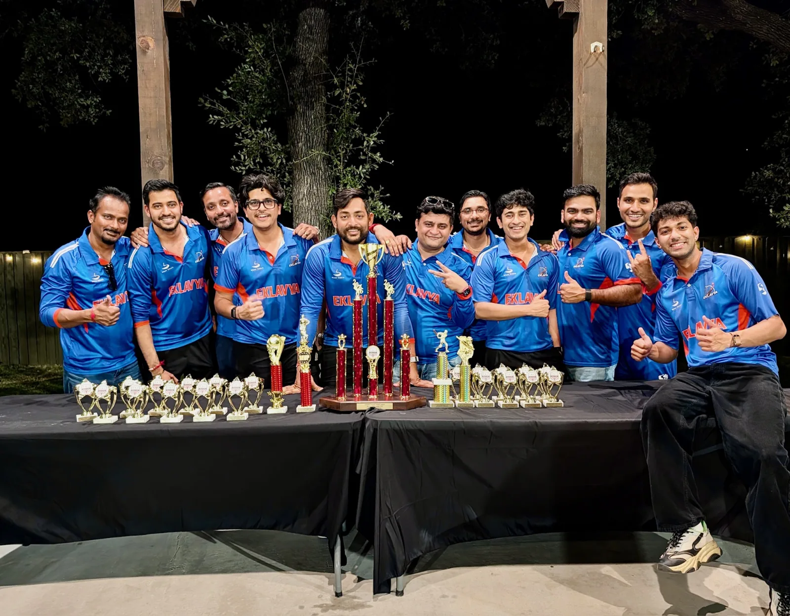 Eklavya players gathered behind their trophies at the LPCL awards ceremony on September 13, 2026.